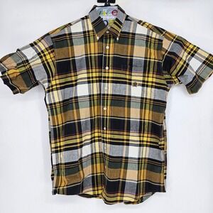 Cinch Shirt Mens Medium Button Down Western Rodeo Short Sleeve‎ Plaid Casual